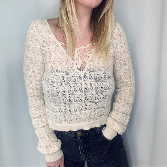 Cream Peasant Sweater Blouse - Picture 3 of 4